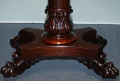 Pamono Antique William IV Folding Pedestal Card Table, 1830s><noscript><img width=