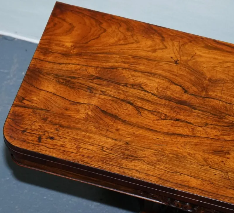 Pamono Antique William IV Folding Pedestal Card Table, 1830s> Game Tables