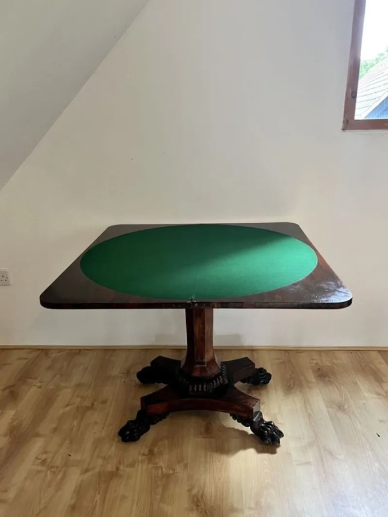Pamono Antique William IV Rosewood Card Table, 1830s> Game Tables