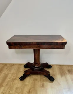 Pamono Antique William IV Rosewood Card Table, 1830s><noscript><img width=