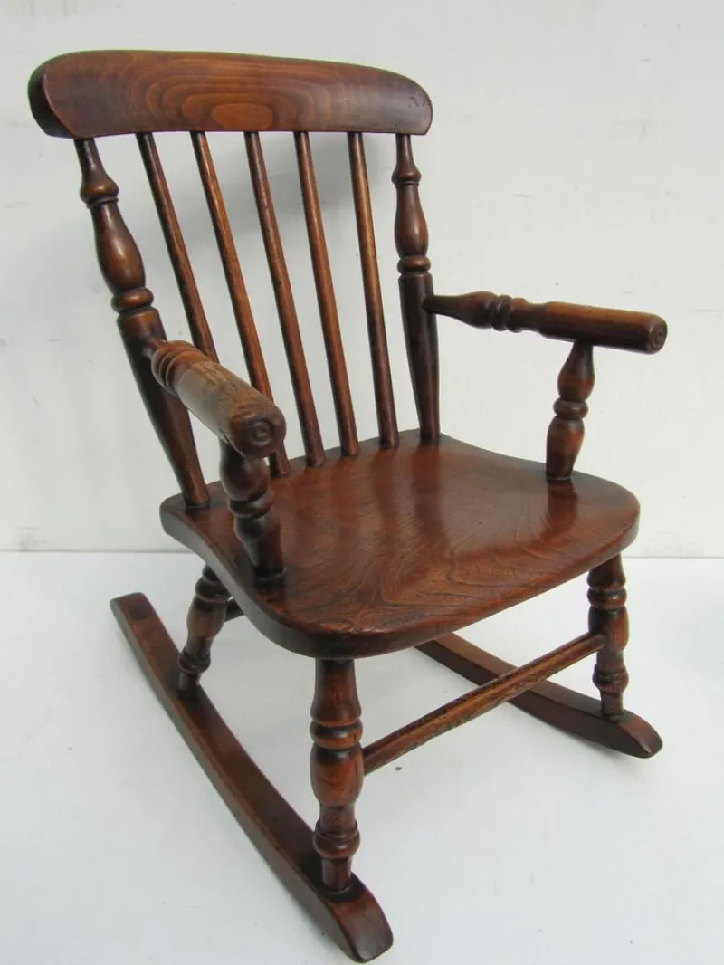 Best Pamono Antique Windsor Children's Rocking Chair, 1850