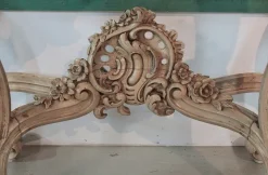Pamono Antique Wood and White Marble Console Table><noscript><img width=
