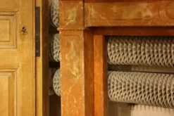 Best Pamono Antique Wood Fireplace Mantle, 1850s