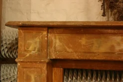 Best Pamono Antique Wood Fireplace Mantle, 1850s