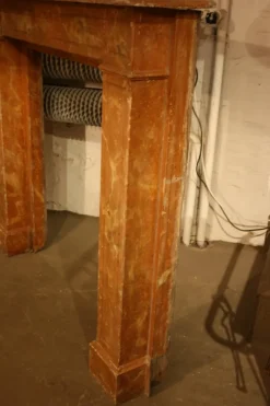 Best Pamono Antique Wood Fireplace Mantle, 1850s