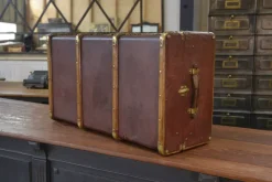 Best Pamono Antique Wooden and Brass Trunk, 1950s