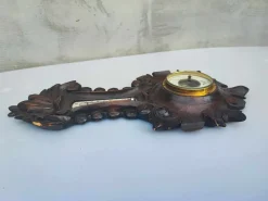 Pamono Antique Wooden Barometer & Thermometer><noscript><img width=