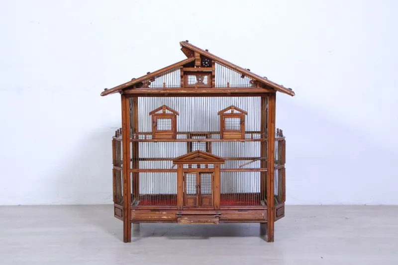 New Pamono Antique Wooden Bird House, 1890s