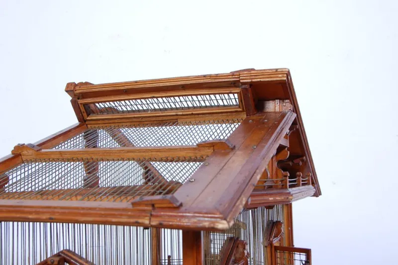 New Pamono Antique Wooden Bird House, 1890s