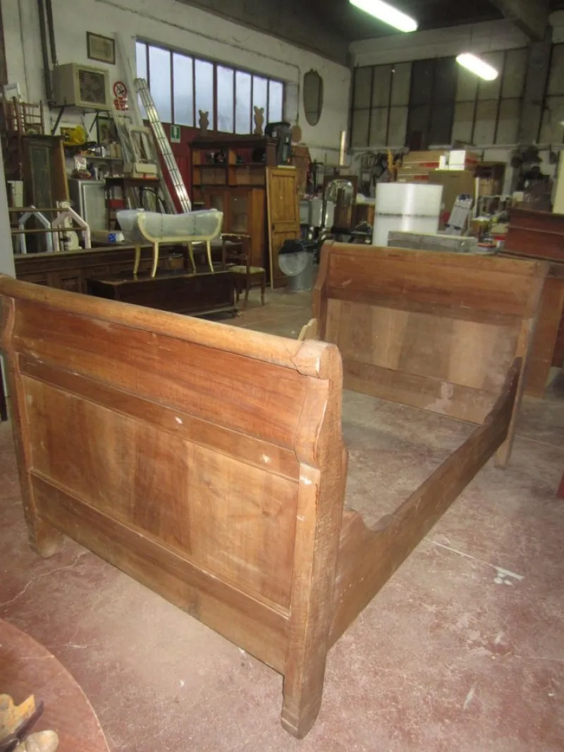 Discount Pamono Antique Wooden Boat Bed