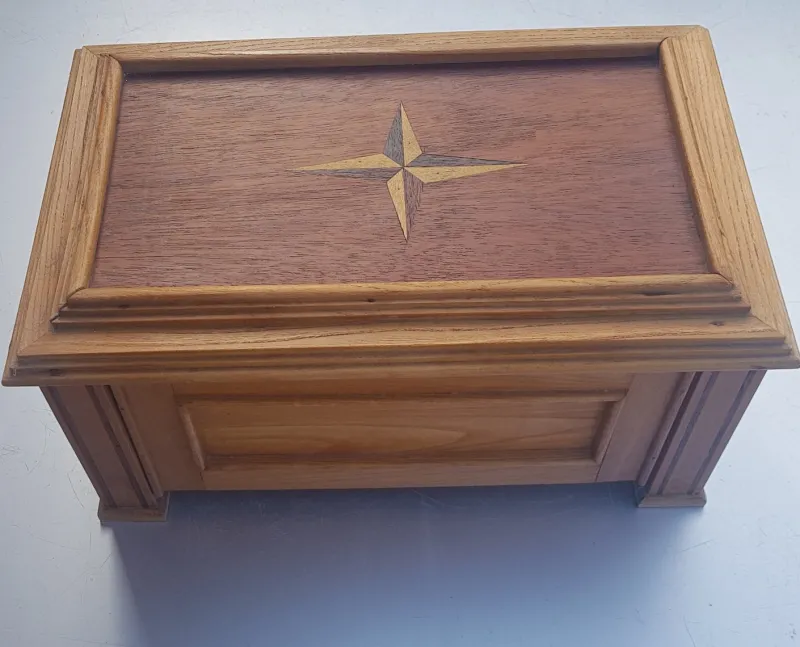 New Pamono Antique Wooden Box with Secret Compartment