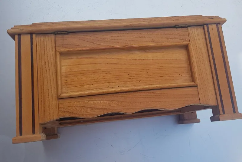 New Pamono Antique Wooden Box with Secret Compartment