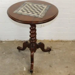 Online Pamono Antique Wooden Chess Table on Wheels, 19th Century