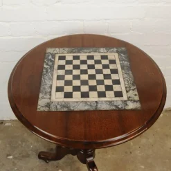 Online Pamono Antique Wooden Chess Table on Wheels, 19th Century