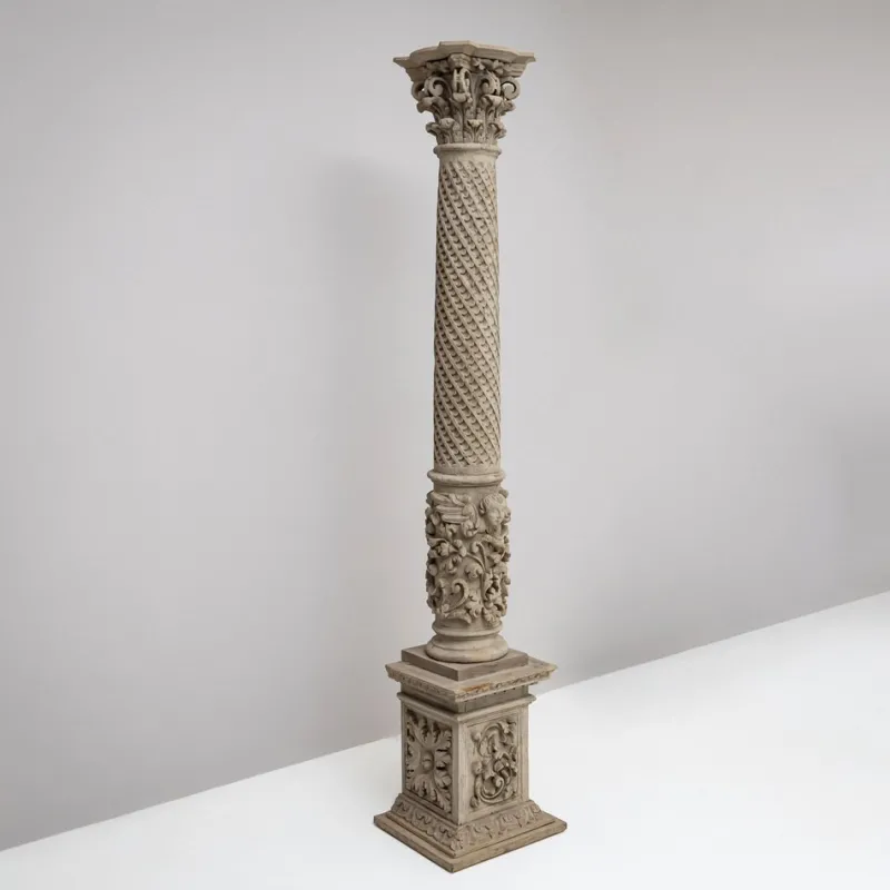 Clearance Pamono Antique Wooden Column, 1800s