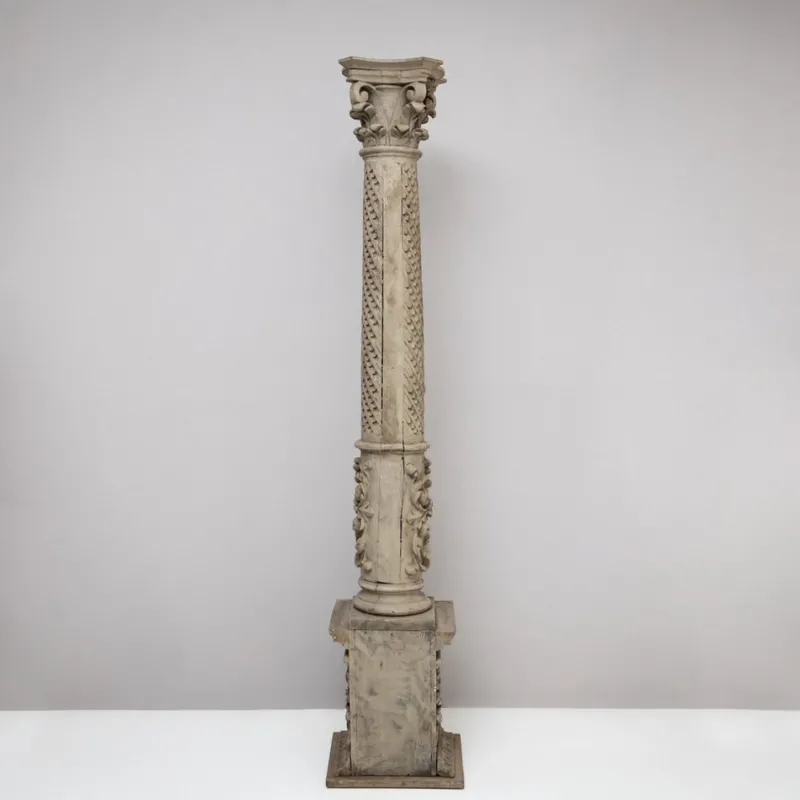 Clearance Pamono Antique Wooden Column, 1800s