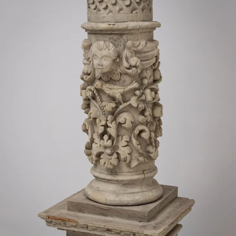 Clearance Pamono Antique Wooden Column, 1800s