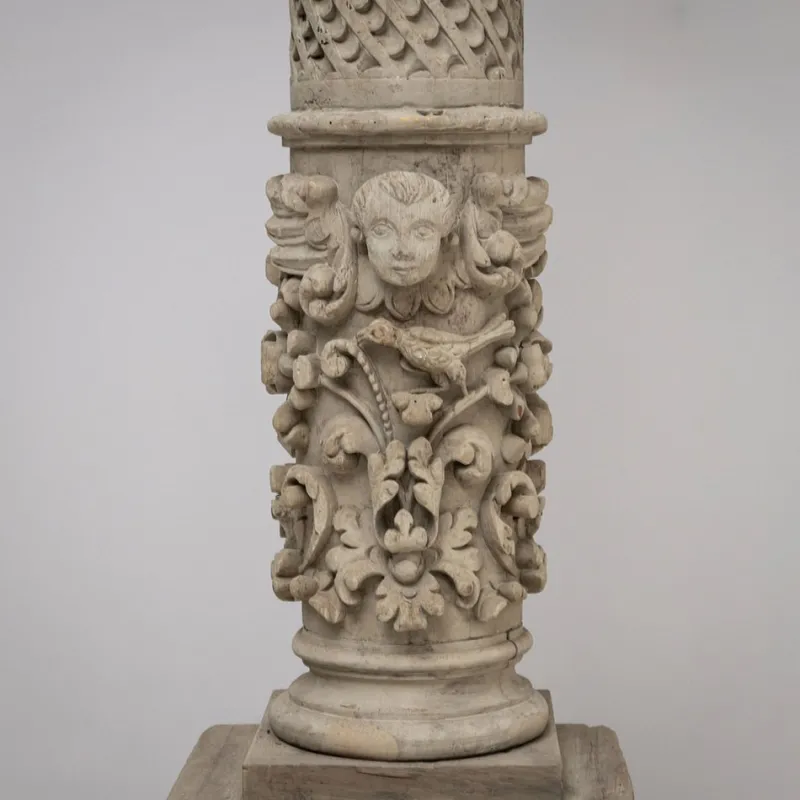 Clearance Pamono Antique Wooden Column, 1800s