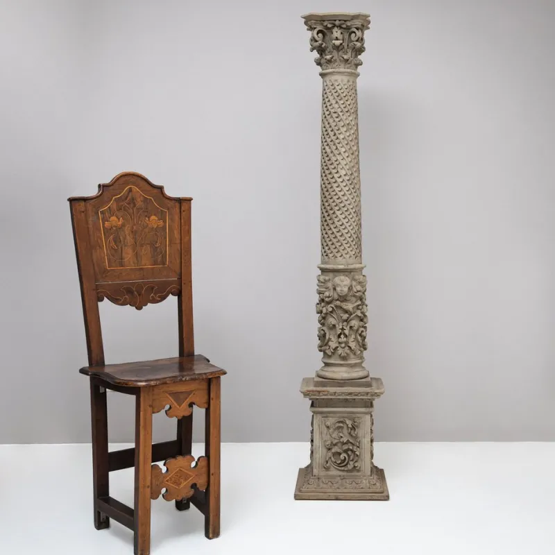Clearance Pamono Antique Wooden Column, 1800s