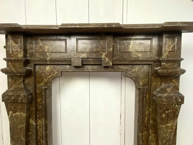 Pamono Antique Wooden Fireplace Mantle, 1900s> Fireplaces And Mantels