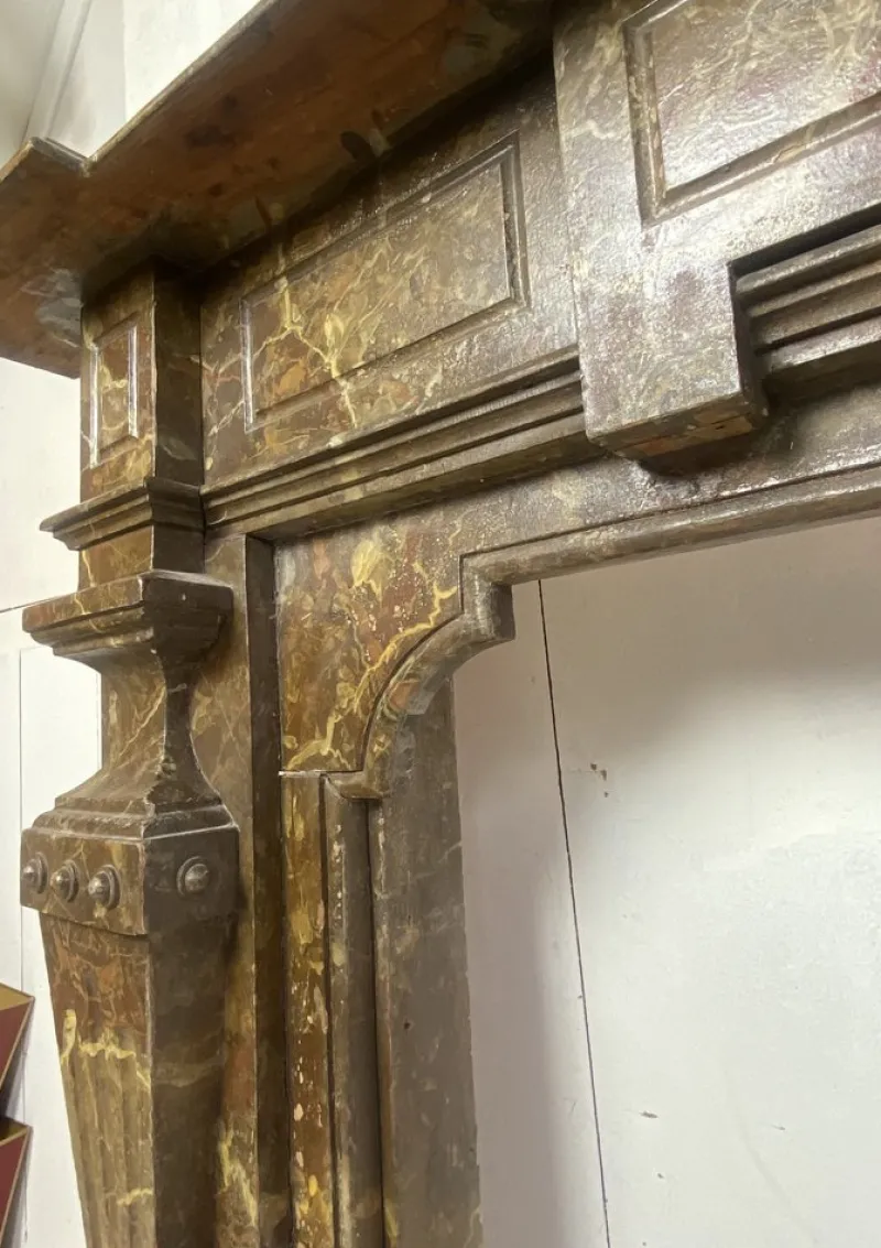 Pamono Antique Wooden Fireplace Mantle, 1900s> Fireplaces And Mantels