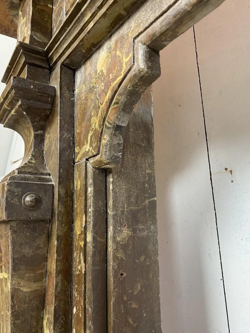 Pamono Antique Wooden Fireplace Mantle, 1900s> Fireplaces And Mantels