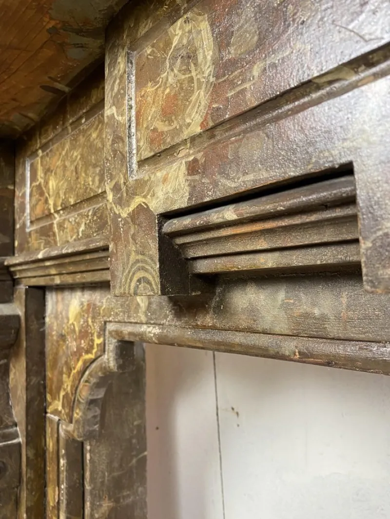 Pamono Antique Wooden Fireplace Mantle, 1900s> Fireplaces And Mantels