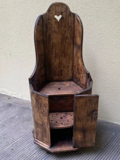 New Pamono Antique Wooden High Chair, 1890s