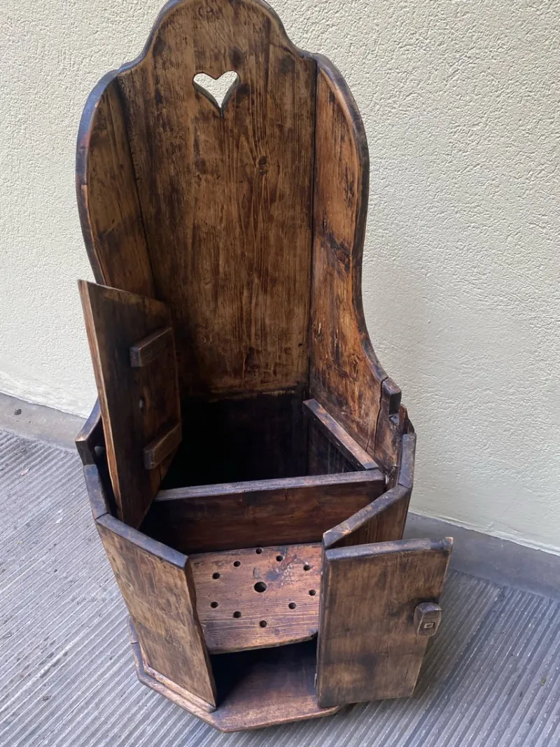 New Pamono Antique Wooden High Chair, 1890s