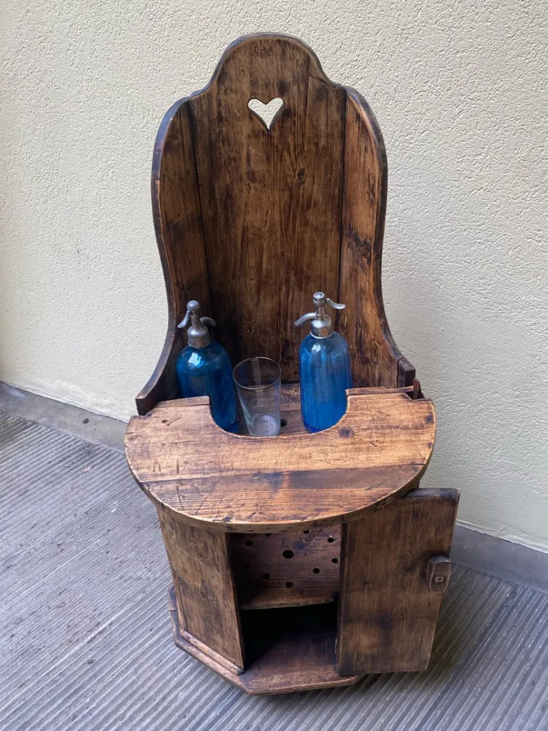 New Pamono Antique Wooden High Chair, 1890s