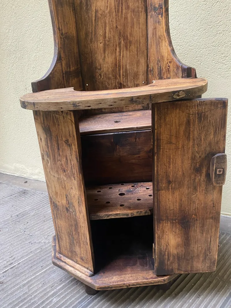 New Pamono Antique Wooden High Chair, 1890s