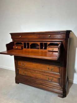 Clearance Pamono Antique Wooden Secretaire in Mahogany