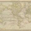 Sale Pamono Antique World Map by Rand McNally, 1888