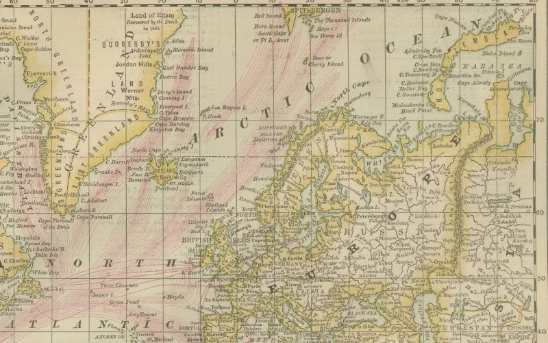 Sale Pamono Antique World Map by Rand McNally, 1888