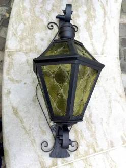 Pamono Antique Wrought Iron Lantern Wall Light><noscript><img width=