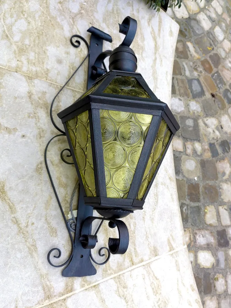 Pamono Antique Wrought Iron Lantern Wall Light> Garden Lighting