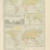 Pamono Antique Zoological and Botanical Chart of the World Decorative Map, 1884> Wall Decor