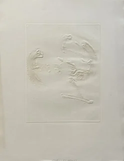 Pamono Antoni Tapies, Calligraphie Blanche, 1983, Color Etching, Hand-Signed, Limited