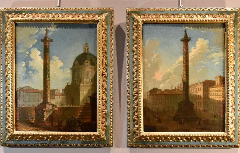 Pamono Antonio Joli, Views of Rome Landscape, 1740, Oil on Canvas> Old Masters