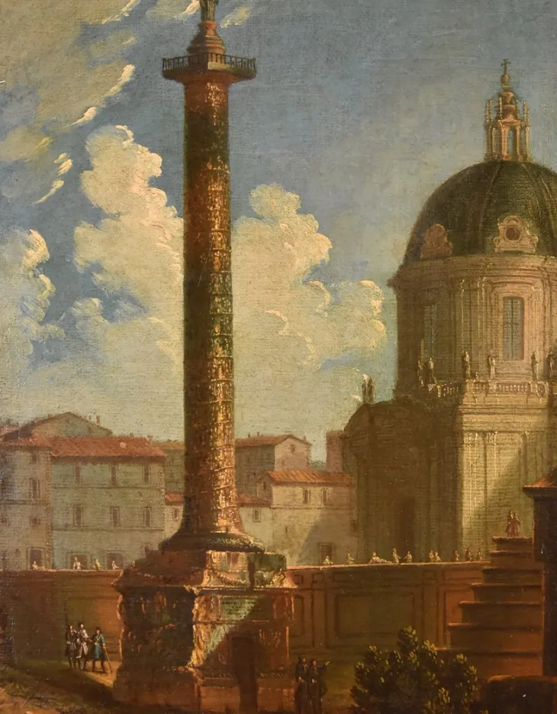 Pamono Antonio Joli, Views of Rome Landscape, 1740, Oil on Canvas> Old Masters