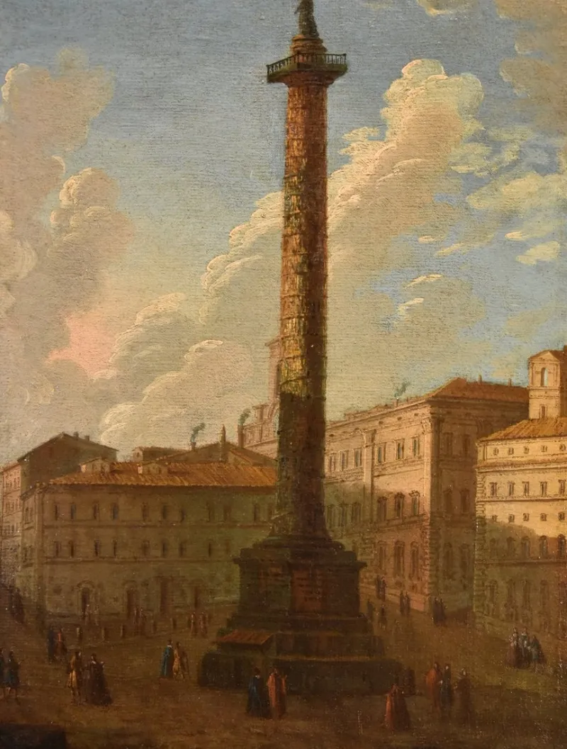 Pamono Antonio Joli, Views of Rome Landscape, 1740, Oil on Canvas> Old Masters