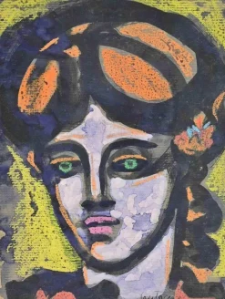 New Pamono Antonio Santacroce, Portrait, Watercolor, 1980s