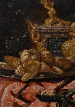 Hot Pamono Antonio Tibaldi, Still Life with Rug, 1660, Oil on Canvas, Framed