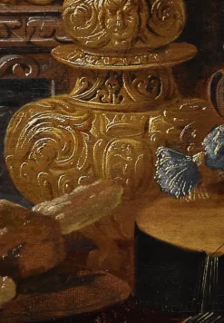 Hot Pamono Antonio Tibaldi, Still Life with Rug, 1660, Oil on Canvas, Framed
