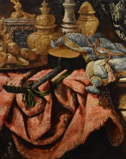 Hot Pamono Antonio Tibaldi, Still Life with Rug, 1660, Oil on Canvas, Framed