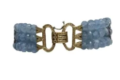 Pamono Aquamarine and Diamond Gold Bracelet><noscript><img width=