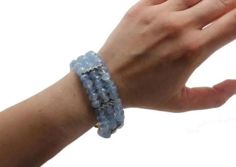 Pamono Aquamarine and Diamond Gold Bracelet> Bracelets