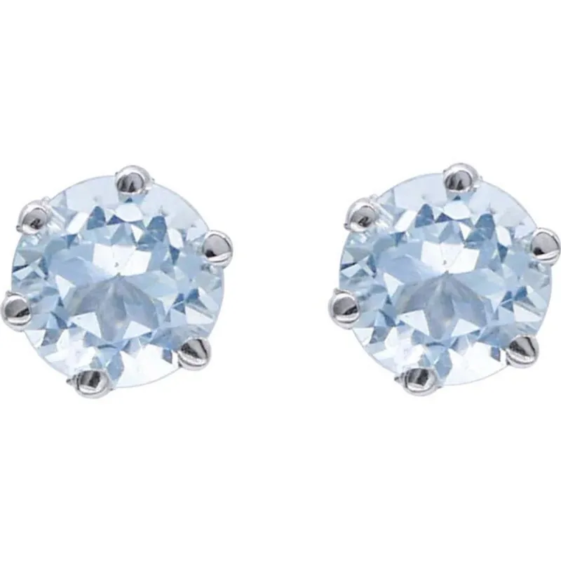 Pamono Aquamarine and White Gold Stud Earrings, Set of 2> Earrings