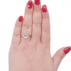 Pamono Aquamarine, Diamonds and 18 Karat White Gold Ring><noscript><img width=