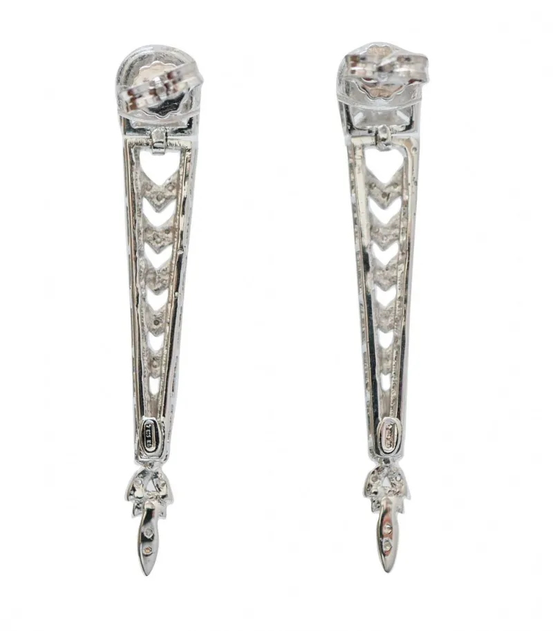 Outlet Pamono Aquamarine Topaz, Diamonds and White Gold Earrings, Set of 2